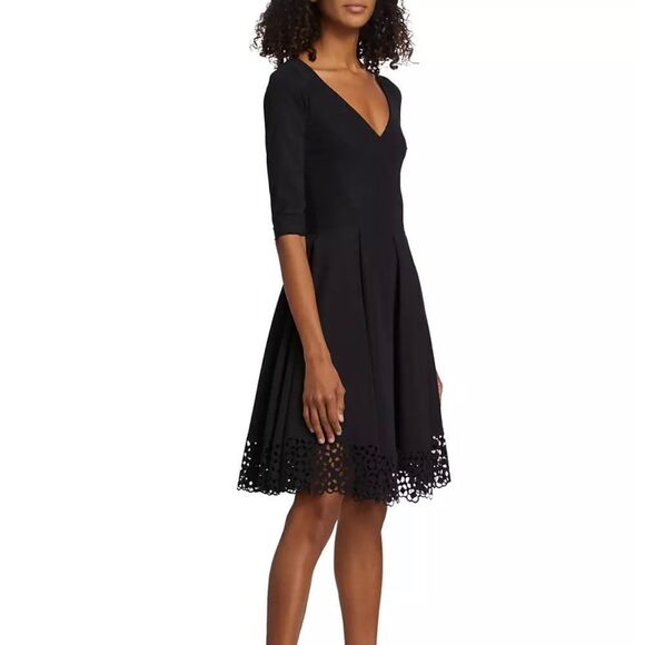 Chiara Boni La Petite Robe Naffy V-Neck Fit-&-Flare Dress size 8 - Picture 3 of 12